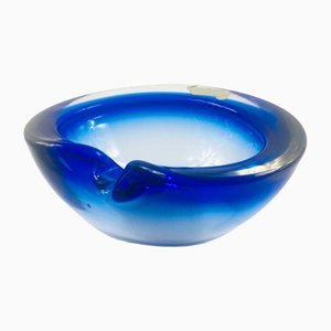 Large Sommerso Murano Glass Ashtray or Bowl by Flavio Poli, Italy, 1960s