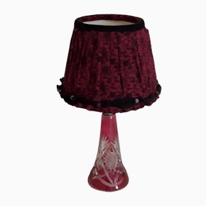 Rote Vintage Vintage Tischlampe mit konischem Fuß