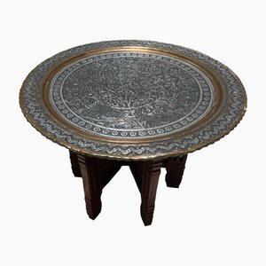 Antique Orient Islamic Hammer Engraved Table Tray, 1940s