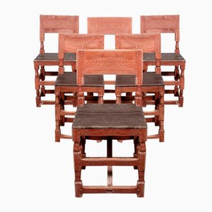 Antike schwedische Stühle mit 12 Schlössern, 19. Jh., 6er Set