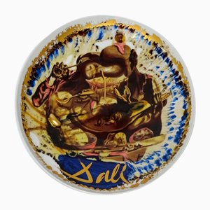 Salvador Dalì, L'Assiette De Gala, Porcellana e Collage Rosenthal, 1985