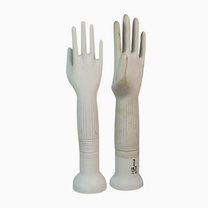 German Porcelain Latex Glove Molds, Set of 2