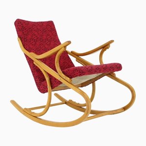 Beech Rocking Chair attributed to Ton from Thonet, Czechoslovakia, 1970s