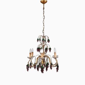 Antique 6-Light Chandelier with Bunches of Grapes