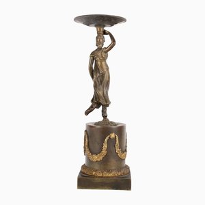 Support en Bronze Représentant une Statue de Figure Féminine, Fin du 19ème Siècle