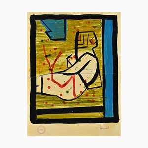 Lucian, Abstract Composition, Original Tempera & Watercolor, 20th Century