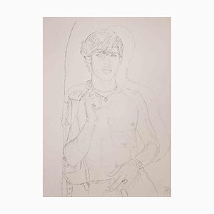 Anthony Roaland, Portrait of a Young Man, Original Pencil Drawing, 1981
