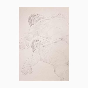 Anthony Roaland, Young Men Lying Down, Original Pencil Drawing, 1981