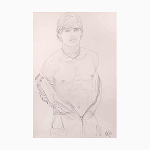 Anthony Roaland, Portrait of a Young Man, Original Pencil Drawing, 1981