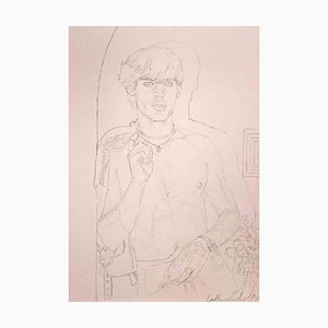 Anthony Roaland, Portrait of a Young Man, Original Pencil Drawing, 1981