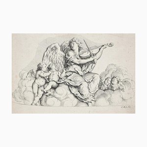 Charles-Nicolas Cochin d. Ä., Himmlische Musik, Radierung, Frühes 18. Jh