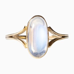 18k Vintage Gold Moonstone Ring, 1960s