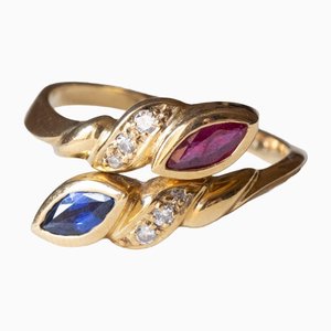 14k Vintage Gold Contrarié Ring, 1970s