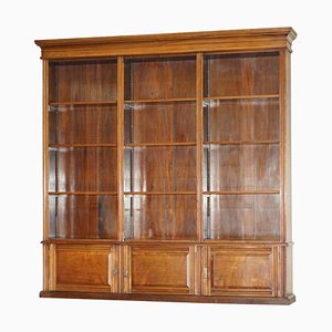 Large Antique Victorian Walnut Bookcase with 3 Large Drawers