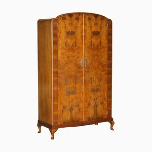 Burr Walnut Double Bank Wardrobe with Mirror from Waring & Gillow, 1932