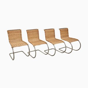 Rattan B42 Easy Chairs attributed to Tecta by Mies Van Der Rohe, 1960s, Set of 4