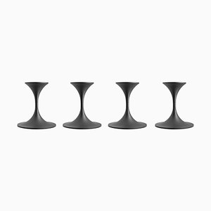 Jazz Candleholders in Steel with Black Powder Coating by Max Brüel, Set of 4
