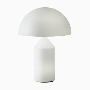 Large Atoll Table Lamp in White Glass by Vico Magistretti for Oluce