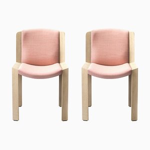Chairs 300 in Wood and Kvadrat Fabric by Joe Colombo for Karakter, Set of 2