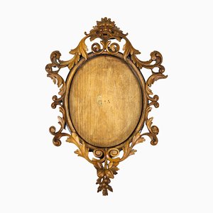 Late 19th Century Carved Walnut Oval Picture Frame, France, 1890s