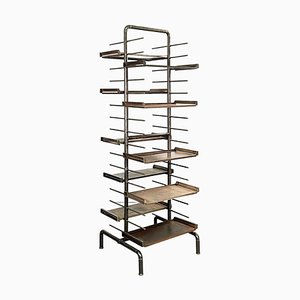 Italian Post-Modern Tubular Metal Bookcase with and Moving Shelves, 1990s