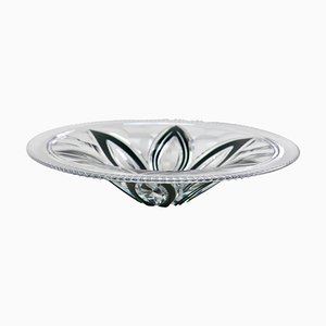 Crystal Centerpiece Fruits Bowl Cut to Clear from Val Saint Lambert, 1950