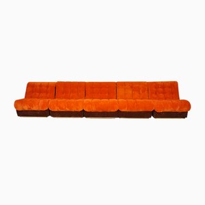 Modulares Mid-Century Cord Sofa, 1970er, 5er Set