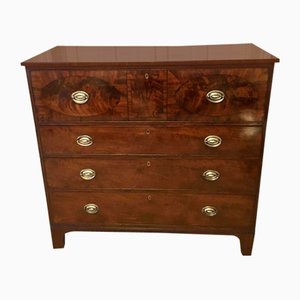 George III Inlaid Mahogany Secretaire Chest of Drawers, 1800s