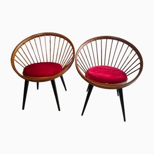 Circle Chairs by Yngve Ekström, 1950s, Set of 2