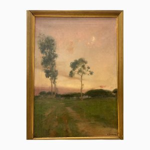Laureano Barrau Buñol, Landscape, 1890s, Oil on Canvas, Framed