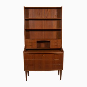 Mid-Century Teak Regal mit Ausziehbarer Tischplatte, 1970er