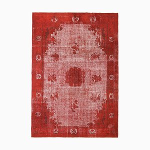 Tapis Oushak Vintage en Laine Beige Rouge