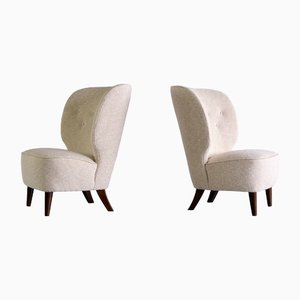 Easy Chairs in Élitis Fabric and Beech by Carl-Johan Boman, Finland, 1940s, Set of 2