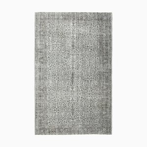 Tapis Vintage en Laine Grise et Coton, Turquie