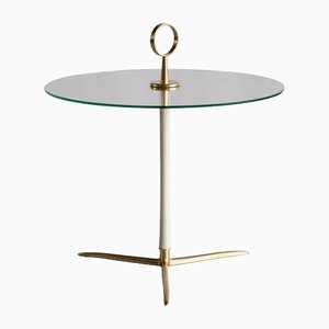 Three-Legged Side Table in Brass & Glass by Cesare Lacca, Italy, 1955