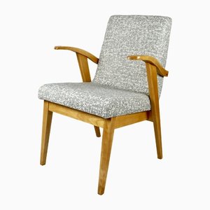 Vintage Gray-White Easy Chair attributed to Mieczyslaw Puchala, 1970s