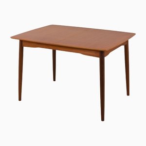 Mesa de comedor extensible danesa pequeña rectangular de teca, años 70