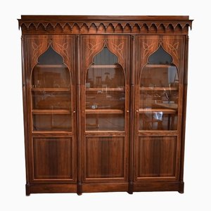 Charles X 3-Door Bookcase Cabinet, 19th Century