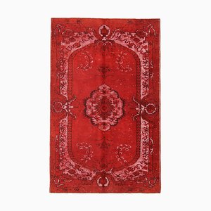 Vintage Turkish Overdyed Red Rug