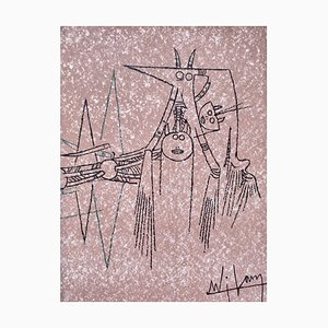 Wifredo Lam, Genève, 1963, Lithographie Double Face