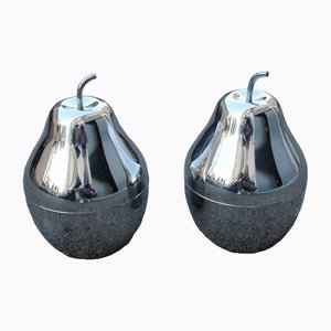 Pear-Shaped Ice Boxes in Steel, Italy, 1970s, Set of 2