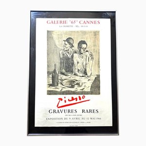 Pablo Picasso, Gravures, Cannes, 1965, Lithografie Poster, gerahmt