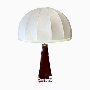 Cranberry Table Lamp from Orrefors, 1960s