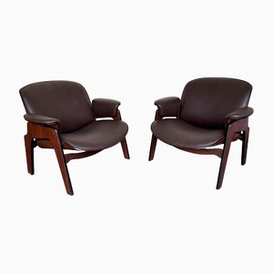 Italian Wood Armchairs by Ico Parisi for MIM Roma, 1960s, Set of 2