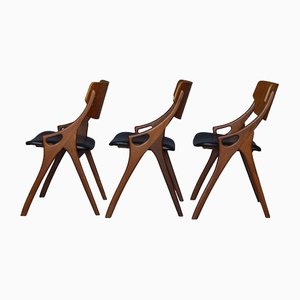 Danish Teak Chairs by Arne Hovmand Olsen for Mogens Kold, 1960s, Set of 3