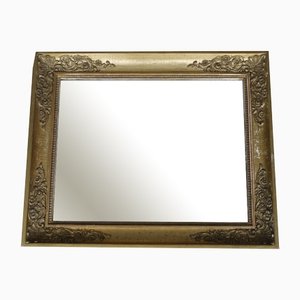 Espejo decorativo antiguo dorado, década de 1880