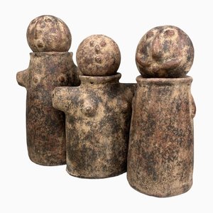 Vintage Figurines in Terracotta, Set of 3