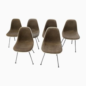 Mid-Century Fiberglass H-Base Chairs by Charles & Ray Eames for Herman Miller, Set of 6