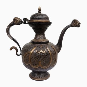Vintage islamische Teekanne aus Messing & Bronze, 1950er