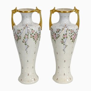 Antique Porcelain Vases from G. Asch, Set of 2